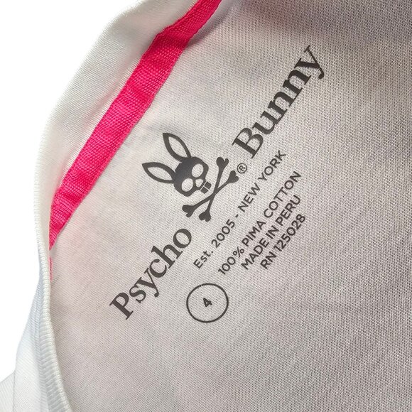 Psycho Bunny Mens White Fiske Tipped Logo Crew Neck Long Sleeve Shirt, 4 / Small - Picture 10 of 10